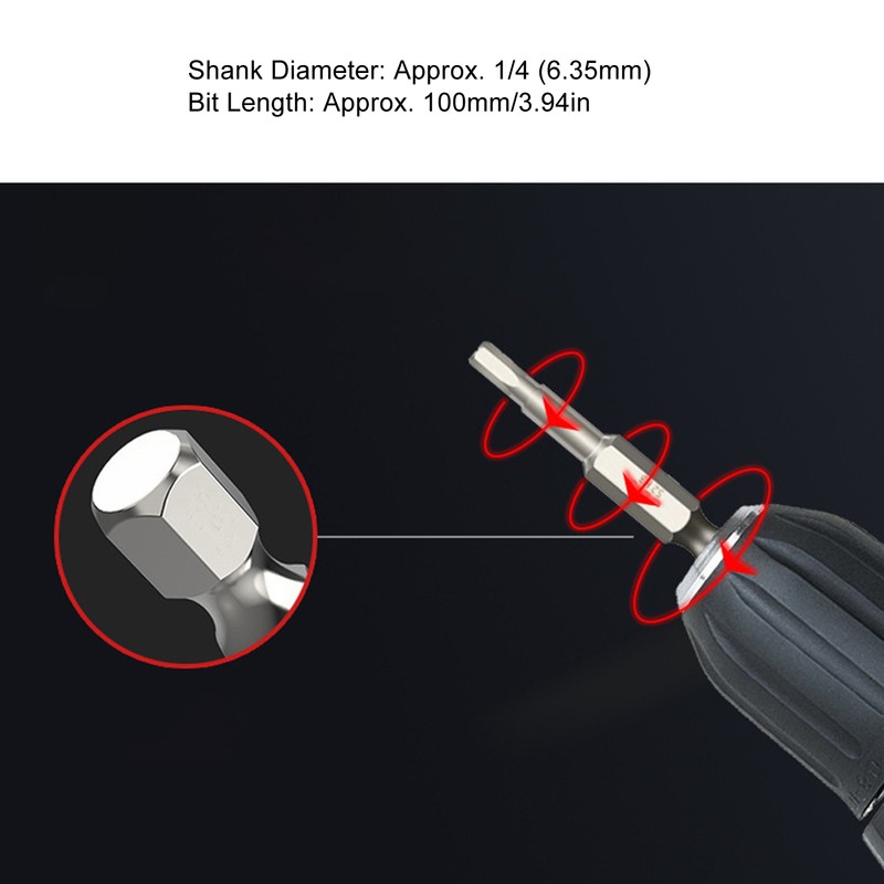 Hex Wrench Drill Bit 1/4in Shank Metric Sizes 1.5mm to