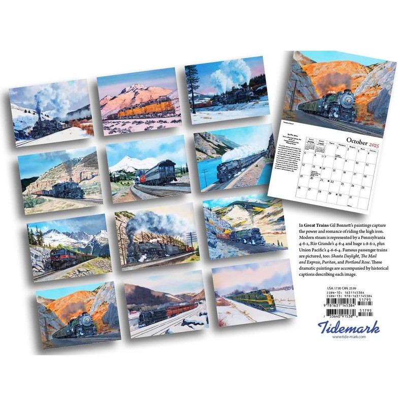 Tide-Mark, Great Trains 2025 Wall Calendar