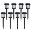 8pcs Warm White LED Solar Lantern Torch Light Garden Landscape