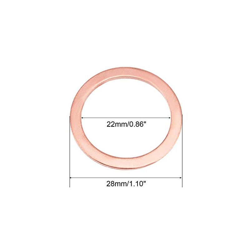 sourcing map 20Pcs 22mm x 28mm x 1.5mm Copper Flat