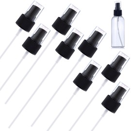 VARMDUKKE 8PCS Spray Bottle Nozzle, Reusable Sprayer Tops Replacement with Cap, 24 mm Plastic Fine Mist Sprayer Pump for Essential Oil, Makeup Bottle, Cleaning Solutions - Black