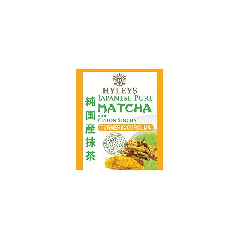 HYLEYS Tea Japanese Pure Matcha and Ceylon Sencha with Turmeric,