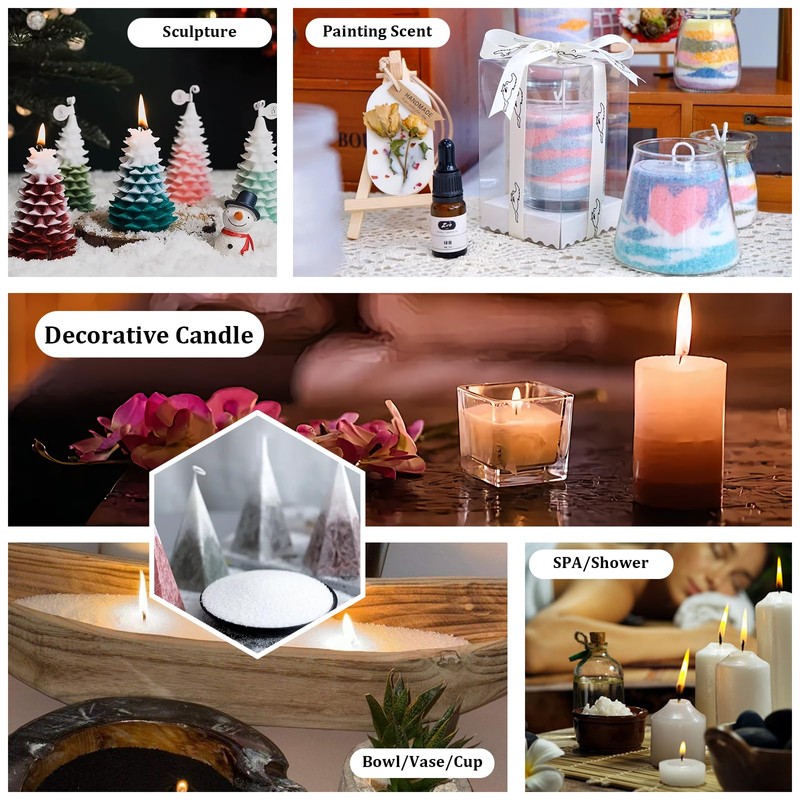 Niceme Snow Pearled Candles - 12Oz Customized Powdered Candle Sand