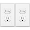BESTTEN 2 Pack Combination Toggle Light Switch and Duplex Receptacle