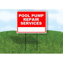 Pool Pump Repair Services-1 Write On Me Red 18x24 in Double Sided Yard Road Sign w/Stand