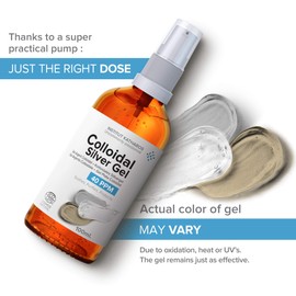 Pure Colloidal Silver Gel 40 PPM • Only Silver Gel 100% Natural in the World • Optimal Texture and Absorption (Better Than Cream) • Amber Glass and Ultra-Practical Pump • Institut Katharos
