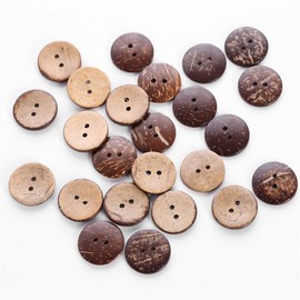 Wooden Buttons, Made of 100 Natural Coconut Shells, 2-Hole Large Buttons or Sewn Decorations, DIY Craft Art, Handmade Button Painting, Craft Shirt Sweater Clothing Crochet Project