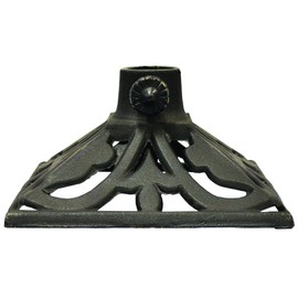 TIKI Cast Iron Torch Stand – Heavy-Duty, Freestanding & Weather-Resistant Torch Base for Patio, Garden, Deck & Backyard – Fits Torch Poles 0.75" to 1.25" – 9" x 9", Black