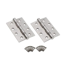 Infinity Decor 4 Inch (100mm) Satin CE13 Fire Rated Ball Bearing Butt Hinges Pair – Stainless Steel Door Hinges for Internal and External Doors