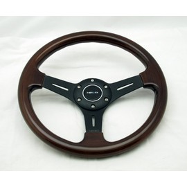 NRG Steering Wheel Classic Wood Grain with Black Spokes 330mm - Part # ST-015-1BK