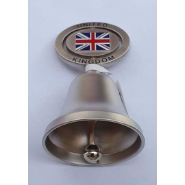 Union Jack Bell - Pewter Effect Metal Spin Bell with Union Jack, Collectable Souvenir