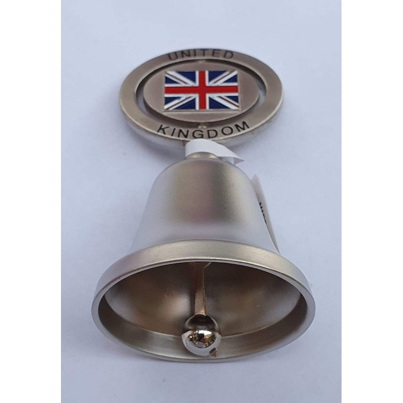 Union Jack Bell - Pewter Effect Metal Spin Bell with