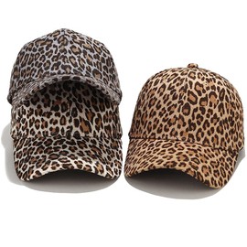 Yixda Baseball Cap Unisex Sun Hat Baseball Caps Adjustable Outdoor Sun Protection Cap, Leopard Beige