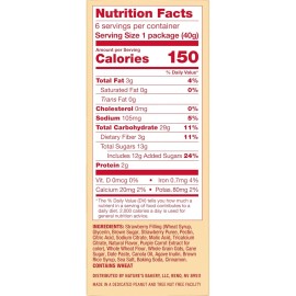 Nature's Bakery Oatmeal Crumble Strawberry Bars, 1.41 Oz, 6 Ct