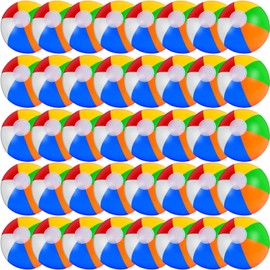60 Pack Inflatable Beach Ball, 12" Large Rainbow Beach Ball Bulk, Inflatable Pool Toys for Party Supplies Decorations, Adults Kids Birthday Luau Summer Beach Water Games Beachballs Party Favors
