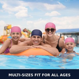 COOLMATE Fabric Swim Cap for Adult, Kid, Silicone Waterproof Layer, Cloth Swim Cap for Boy, Girl, Lightweight and Comfortable, Perfect for Pool, Beach, Lap Swimming (Dark Pink, XS)