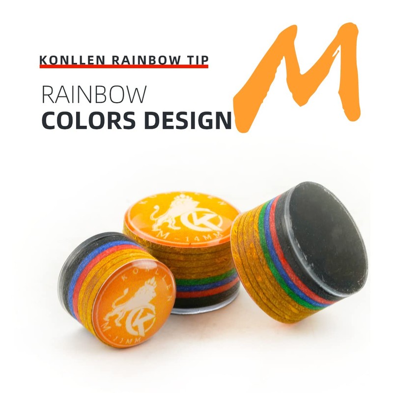 KONLLEN Rainbow Pool Tip with Transparent SX/SS/S/M/MH/H 11 mm/14 mm