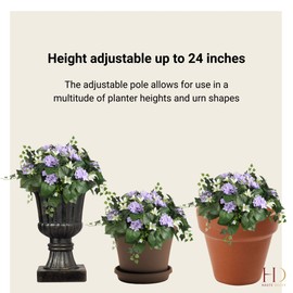 Haute Decor Purple Hydrangea Urn Planter Filler with Adjustable Height (2 Urn Fillers) Maintenance-Free Flowers and Greenery for Outdoor Use - Made with 50% Recycled Plastic