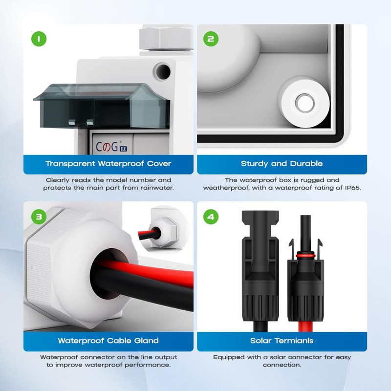 Solar Panel Disconnect Switch, CGELE 32 Amp DC 1000V Breaker