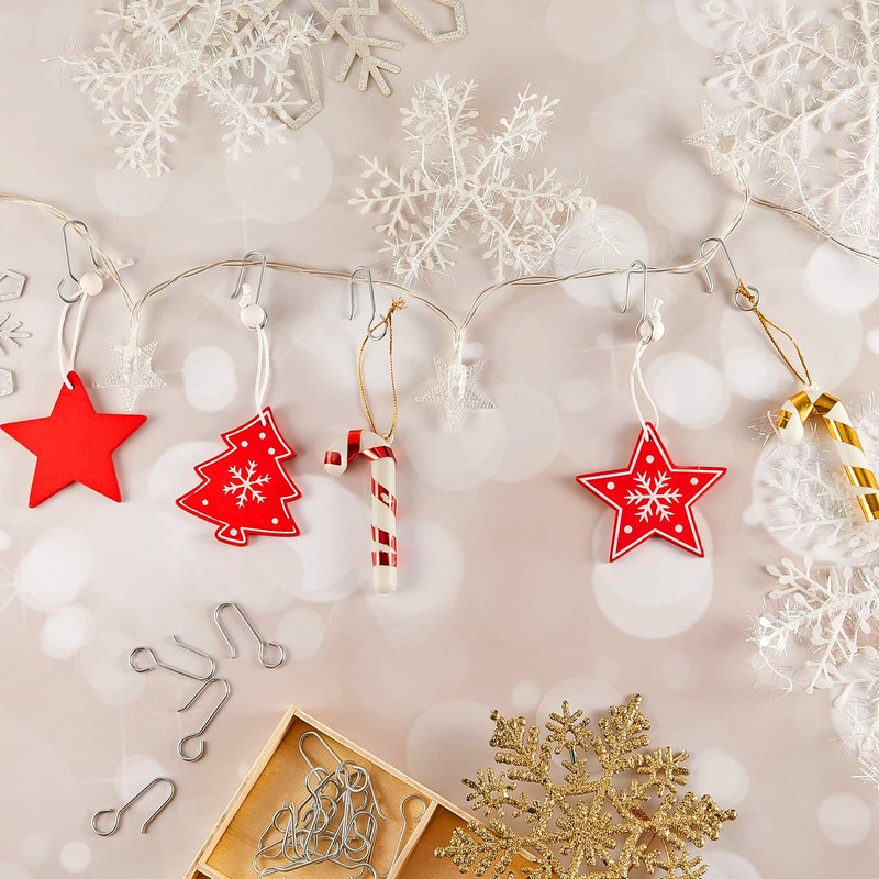 Jetec 180 Pcs Metal Curtain Track Hooks S Shaped Small