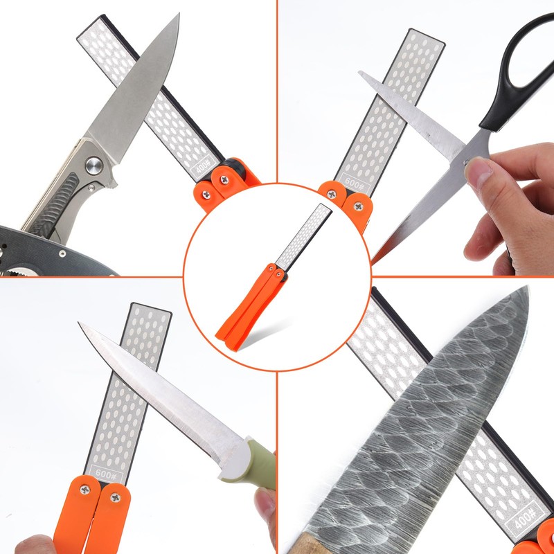 Double Sides Knife Sharpener Tool 400/600 Grits Diamond Sharpening Stone