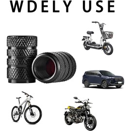 ZYHSLZ 5 Pcs Tapones para Llantas, Tapas de Válvula para Neumáticos, Accesorios para Auto, Aluminio Anodizado Anticorrosión, Universales para Coches, Camiones, Motos, SUV, Bicicletas (Negro)