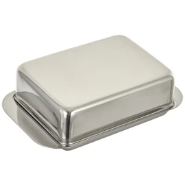 Weis 14257 Butterdose, Edelstahl, Silber, 15 x 9.4 x 4.2 cm
