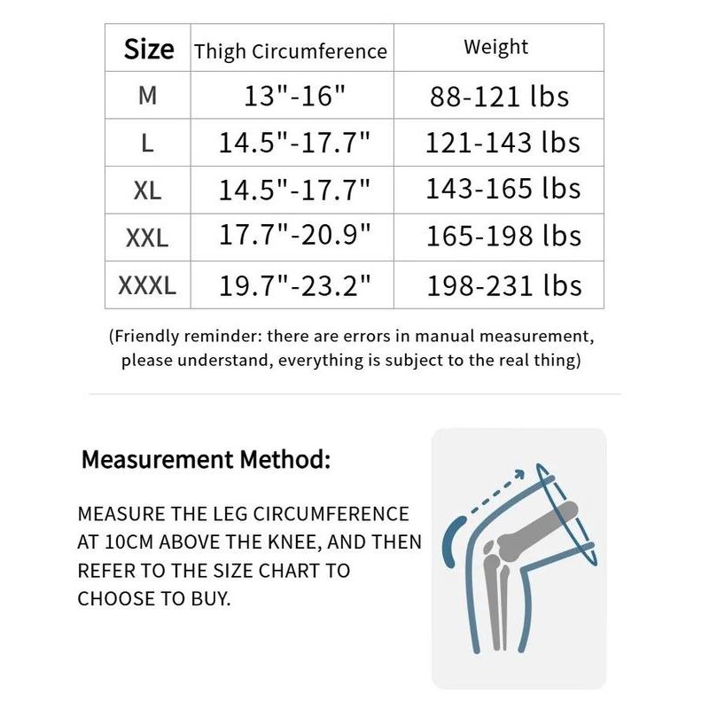 OLLAS 1pc Plus Size Knee Compression WrapBrace (Order A Size