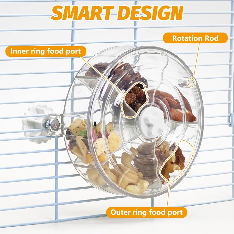 VCEPJH Rat Foraging Toy Interactive Slow Feeder with Transparent Rotating