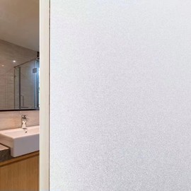 30x200cm White Frosted Window Film Privacy Window Film Opaque Static Cling Glass Film for Bathroom Home Office