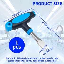 1PCS T Handle Flat Head Screwdriver, 10mm Flat Head Screwdriver with Plastic Handle for Film Set, Small Flat Head Screwdriver for Slotted Screw Used on Camera Tripod Monopod