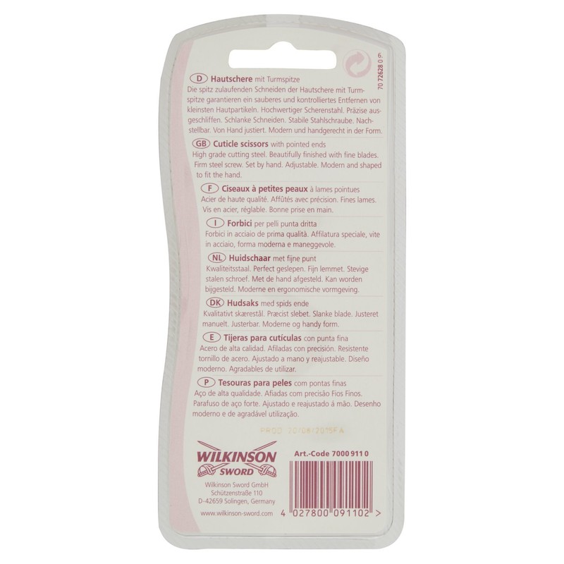 Wilkinson Sword Manicure Scissors Cuticle Scissors with Tower Tip, Pack