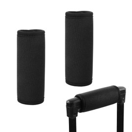 2Pcs Suitcase Handle Wrap Cover, Neoprene Luggage Handle Cover, Luggage Handle Grip Covers, Suitcase Trolley Handle Grip Cover, Comfort Luggage Handle Wrap, for Travel Outdoor Suitcase (Black)