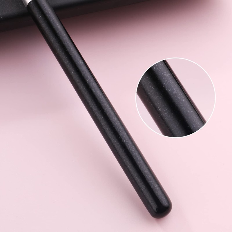 Angled Blush Brush with Black Wooden Handle Bonic wool fiber