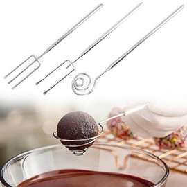 3 Pack Dipping Tool - Large Chocolate Dipping Tool Set - Reliable Stainless Steel Spiral Swirl Candy Fork for Handmade Praline and Truffle Baking (3 Pack)
