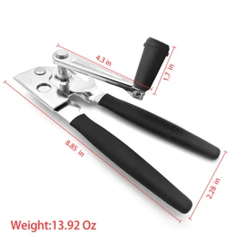 Heavy-Duty Commercial Manual Crank Can Openers,Rubber-Coated Long Handles