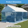 Birodeko Carport Canopy Replacement Cover, 180G Heavy-Duty PE Fabric Garage