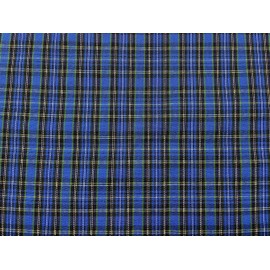 AMORNPHAN 60 Inch Blue Plaid Scottish Traditional Pattern Tartan Motif Printed 100% Woven Cotton Fabric for Clothing Tablecloth Decorative Sewing Arts Crafts Upholstery and Home Accents for 1 Yard