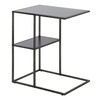 Henn&Hart 20" Wide Rectangular Side Table in Gunmetal Gray, for