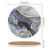 Coasters for Drinks Absorbent with Holder,Abstract Dark Blue Luxury Fluid