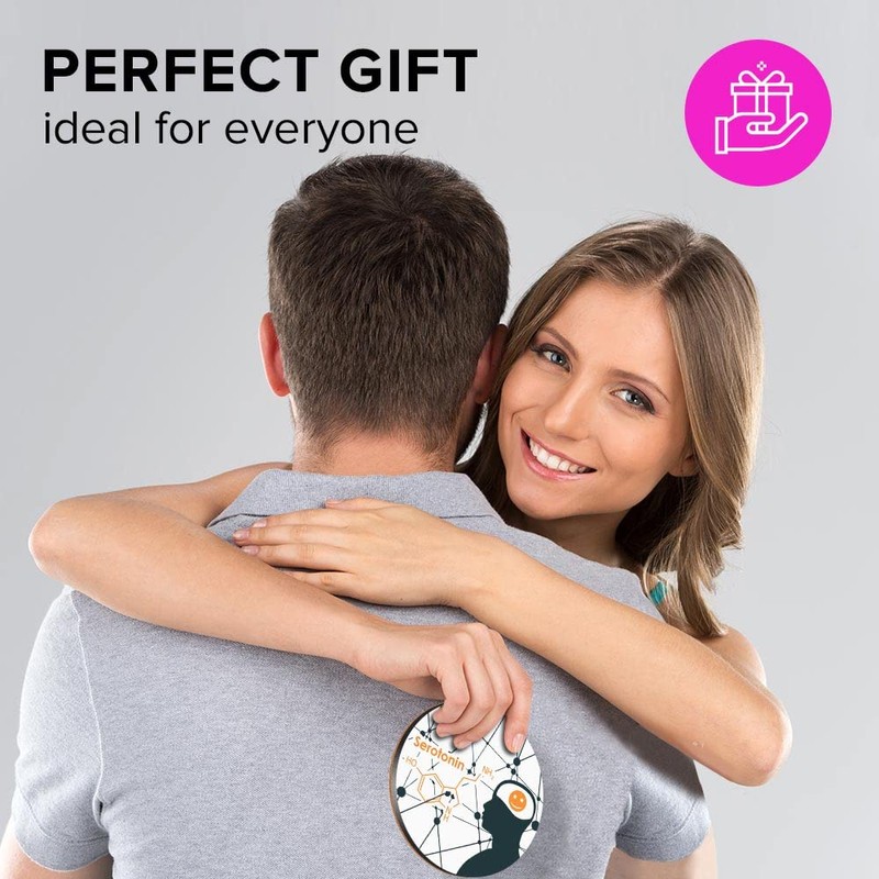 1 x Round Jumbo Size Coaster 12cm Serotonin Hormone Joy