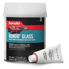 Bondo Glass, Short Strand Reinforced Fiberglass Filler, Stage 2, 1.37 lbs. Filler with 0.5 oz Hardener