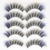 DAODER False Eyelashes Colored Lashes Fluffy Wispy with Blue Color