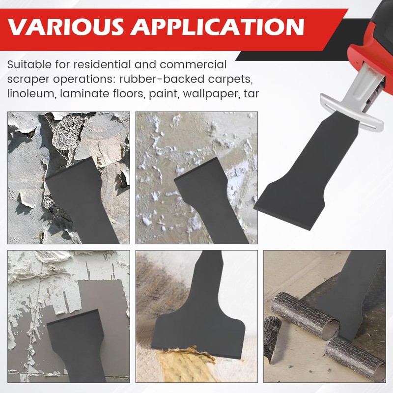 4pcs Reciprocating Saw Scraper Blade, Heavy Duty High Carbon Steel
