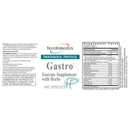 Transformation Enzyme - Gastro, Supplement with Herbs Formulated to Alleviate Gastrointestinal Discomfort and Promote Digestive Function, Support for Relief of Heartbur (60)
