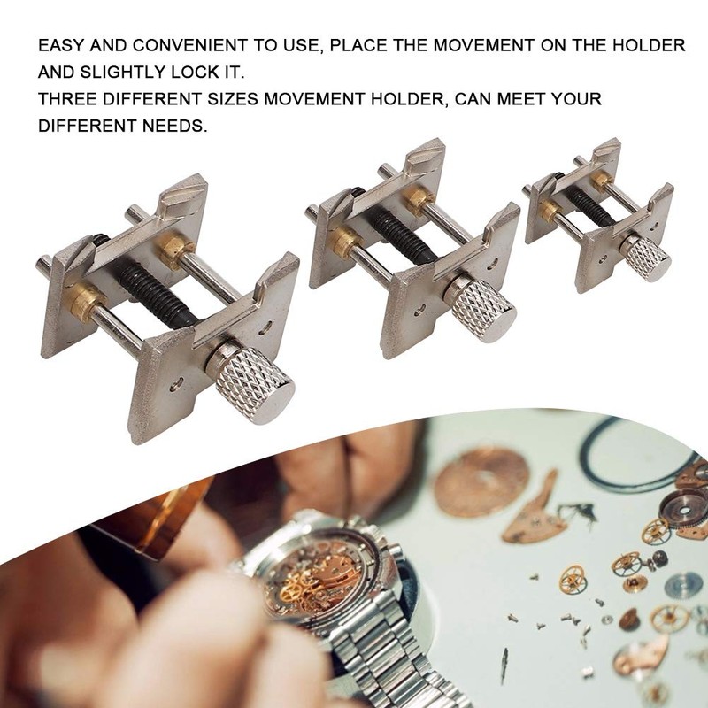 Qiterr 3 Pieces/Set Clock Movement Holder, Metal Clock Movement Fixed