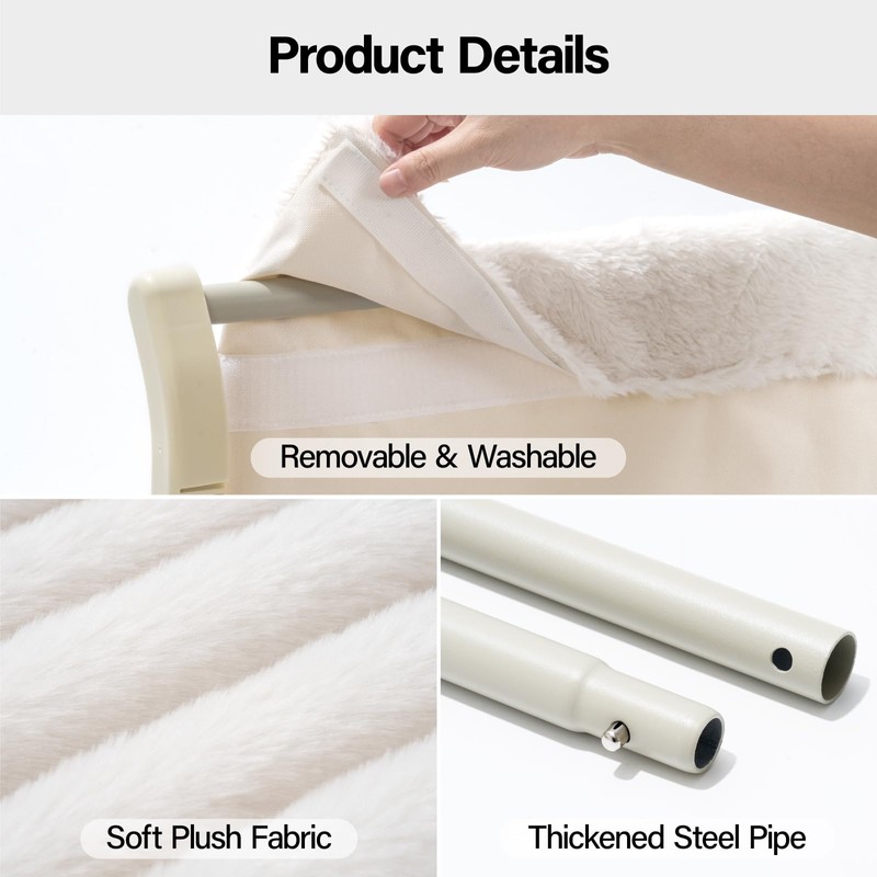 MEWOOFUN Window Sill Perch for Indoor Cats, One-Step Sliding Clamping