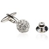Cuff-Daddy Crystal Ball Cufflinks Studs with Presentation Box