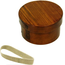 Osaka Choseido Magewappa Lunch Box, Round Shape, 1-Tier Lunch Band, Bonus Included, Small, 15.9 fl oz (450 cc), Beige Band Included