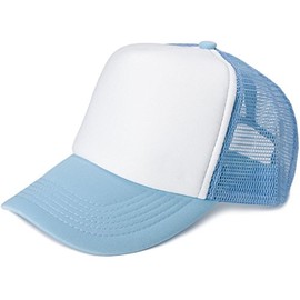stylebreaker 04023007 5 Panel Mesh Trucker Baseball Cap Adjustable Unisex - Cap white/light blue
